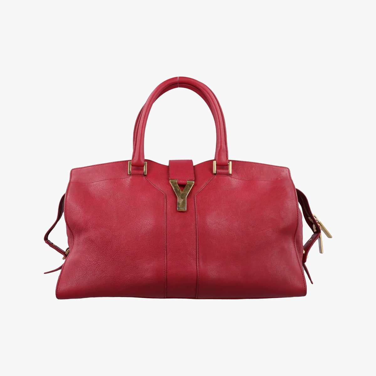 Pre-owned Yves Saint Laurent CABAS CHYC Red Leather 311220 handbag | stylenewstar