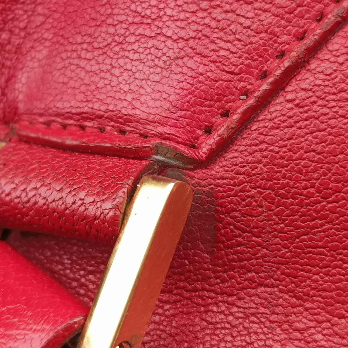 Pre-owned Yves Saint Laurent CABAS CHYC Red Leather 311220 handbag | stylenewstar