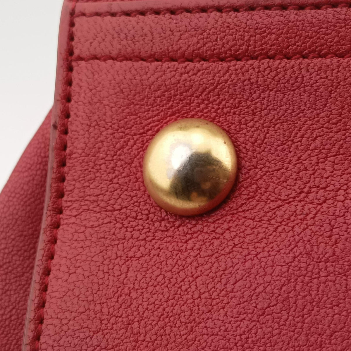 Pre-owned Yves Saint Laurent CABAS CHYC Red Leather 311220 handbag | stylenewstar