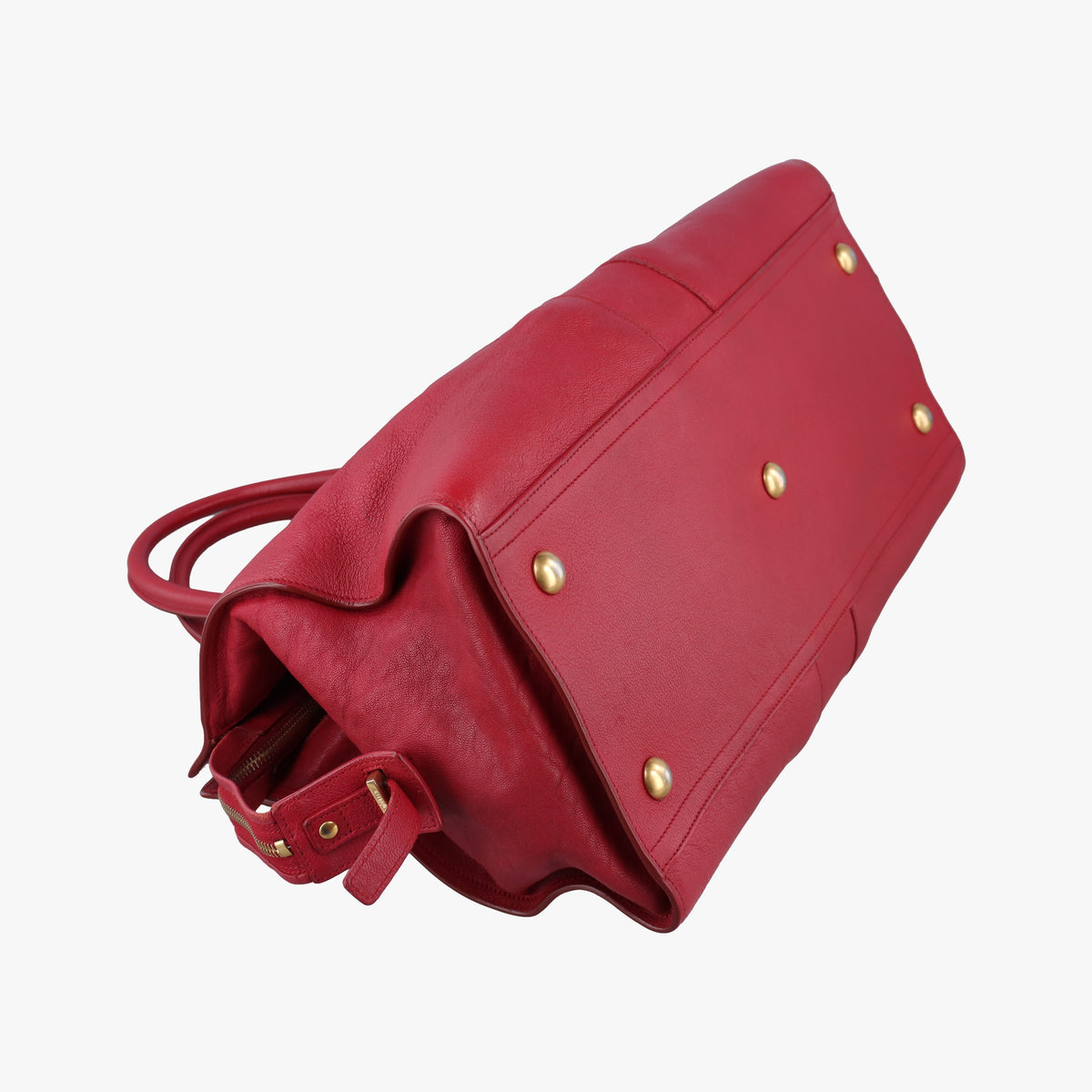 Pre-owned Yves Saint Laurent CABAS CHYC Red Leather 311220 handbag | stylenewstar