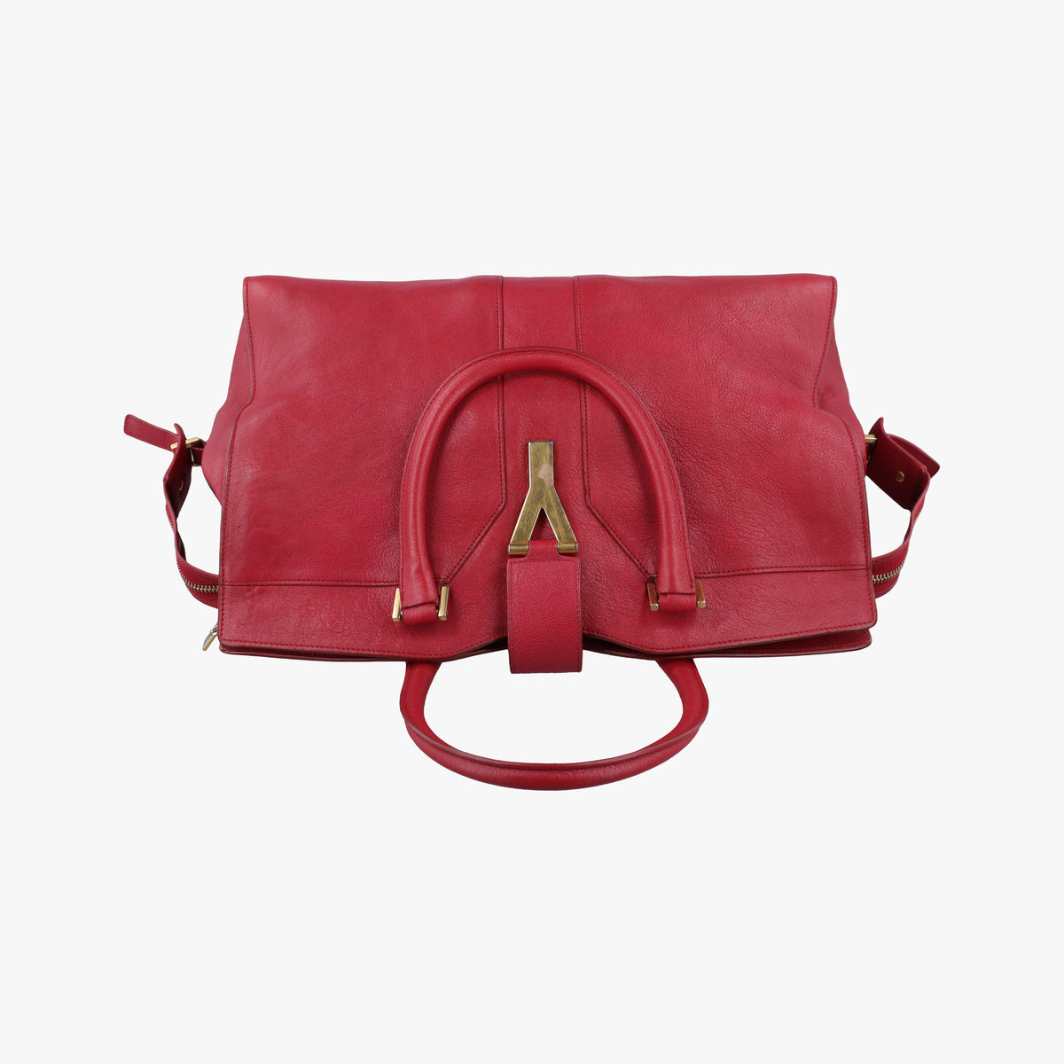 Pre-owned Yves Saint Laurent CABAS CHYC Red Leather 311220 handbag | stylenewstar