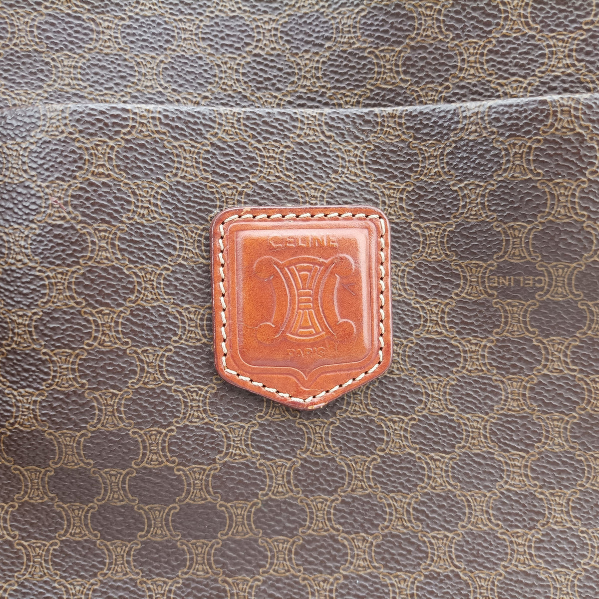 Secondhand Celine Macadam pattern Brown PVC-coated canvas×leather  shoulderbag | stylenewstar