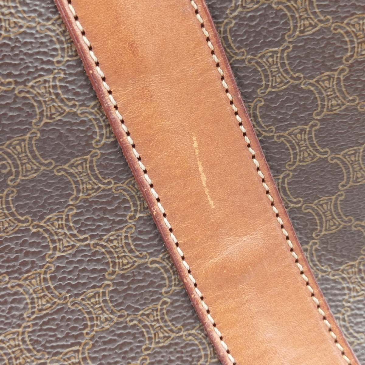 Secondhand Celine Macadam pattern Brown PVC-coated canvas×leather  shoulderbag | stylenewstar
