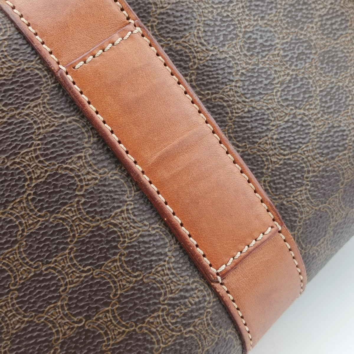 Secondhand Celine Macadam pattern Brown PVC-coated canvas×leather  shoulderbag | stylenewstar