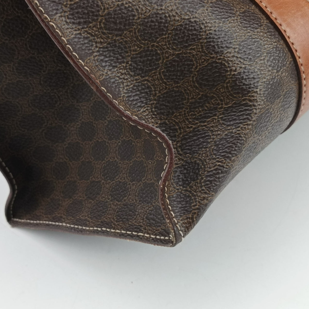 Pre-owned Celine Macadam pattern Brown PVC-coated canvas×leather  shoulderbag | stylenewstar