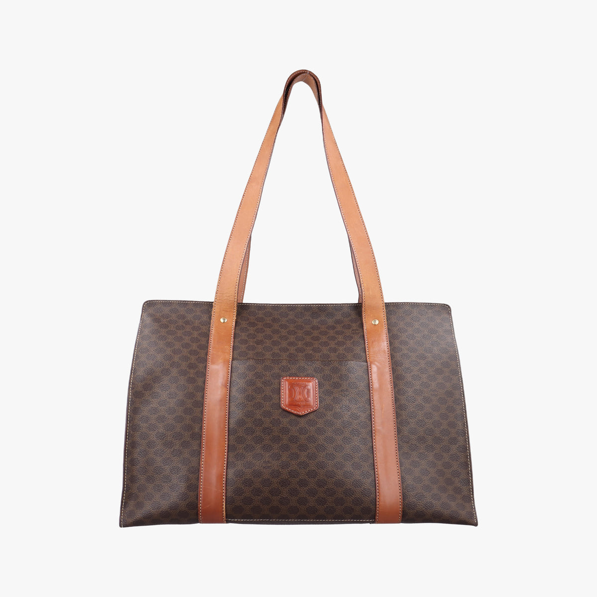 Secondhand Celine Macadam pattern Brown PVC-coated canvas×leather  shoulderbag | stylenewstar