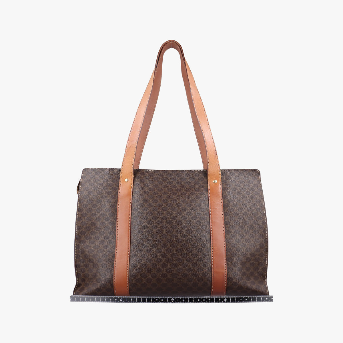 Pre-owned Celine Macadam pattern Brown PVC-coated canvas×leather  shoulderbag | stylenewstar