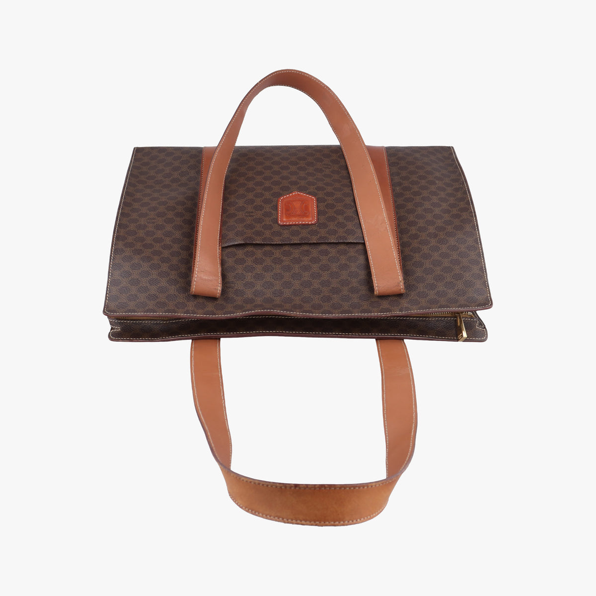 Pre-owned Celine Macadam pattern Brown PVC-coated canvas×leather  shoulderbag | stylenewstar