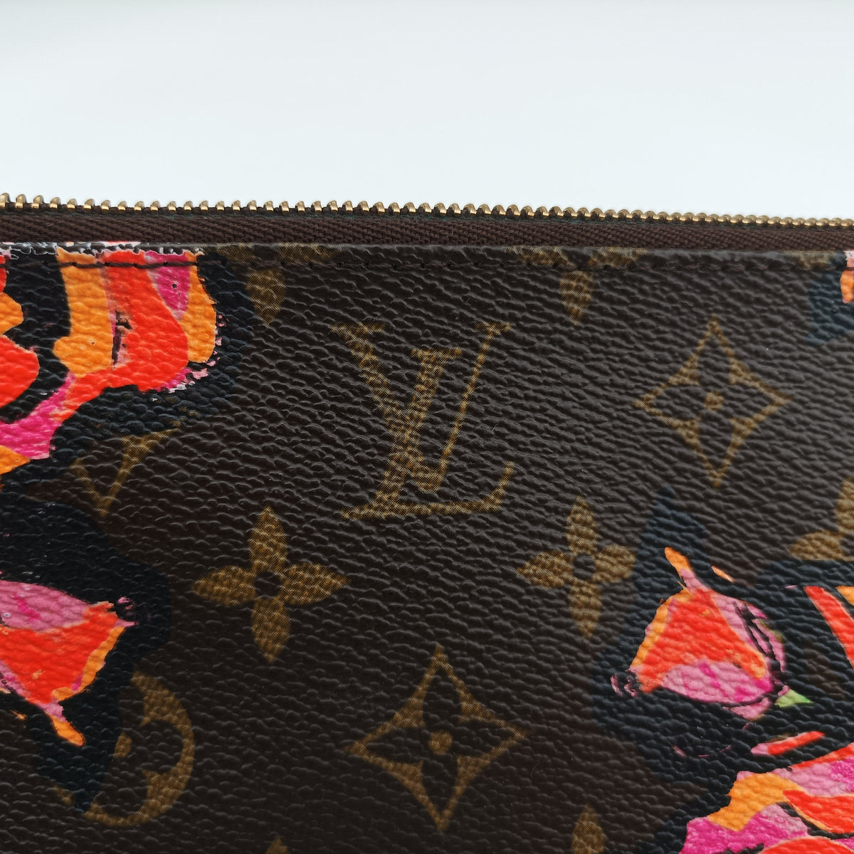Pre-owned Louis Vuitton Pochette Accessoires brown×multi Monogram Rose Canvas M48615 handbag | stylenewstar