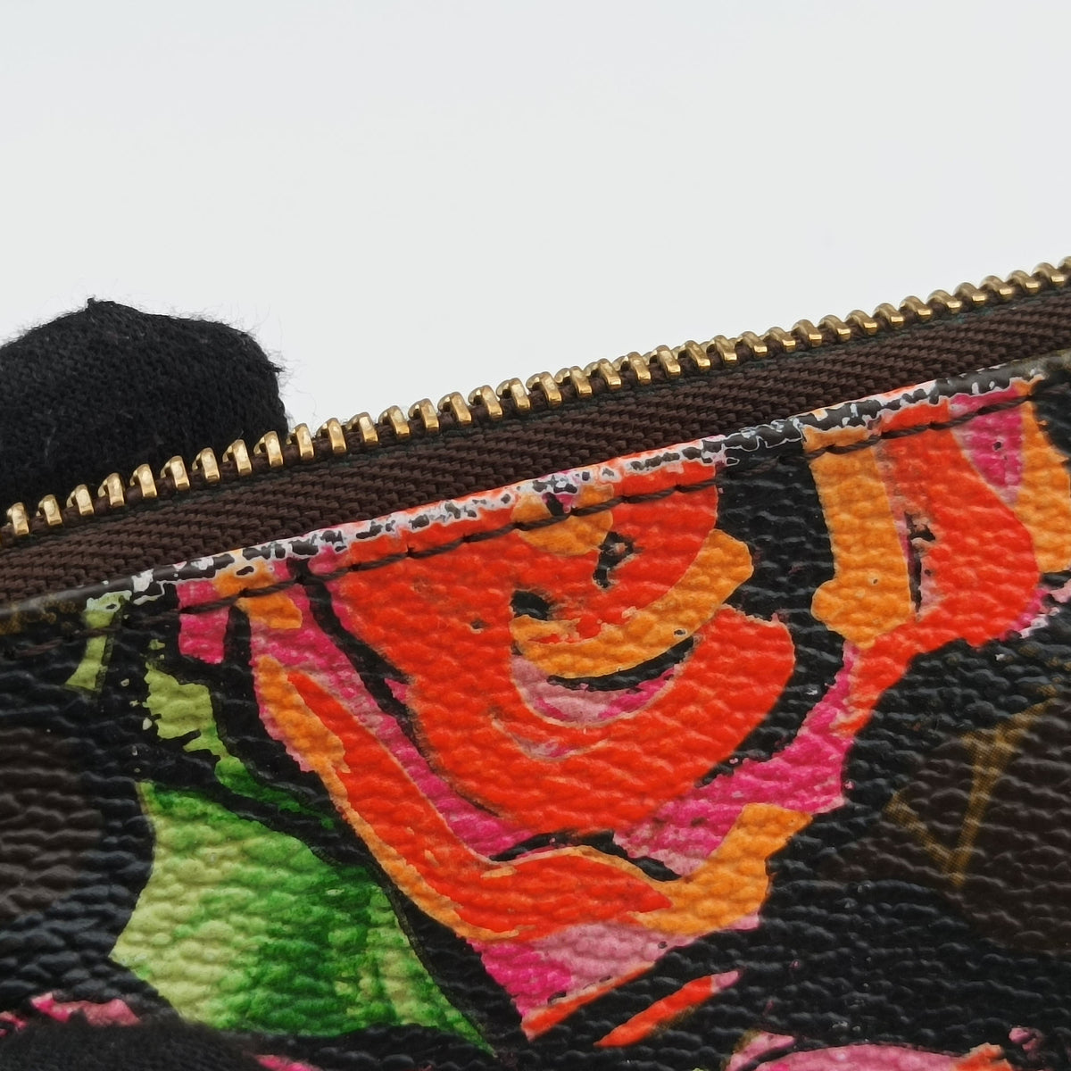 Pre-owned Louis Vuitton Pochette Accessoires brown×multi Monogram Rose Canvas M48615 handbag | stylenewstar