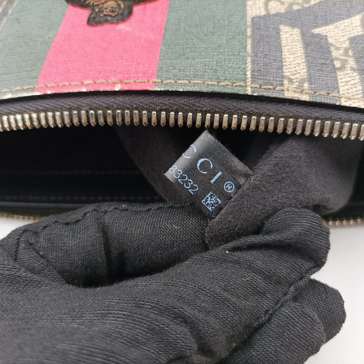 Pre-owned Gucci GG Caleido bee Web Multicolour PVC coated canvas 471466 shoulderbag | stylenewstar