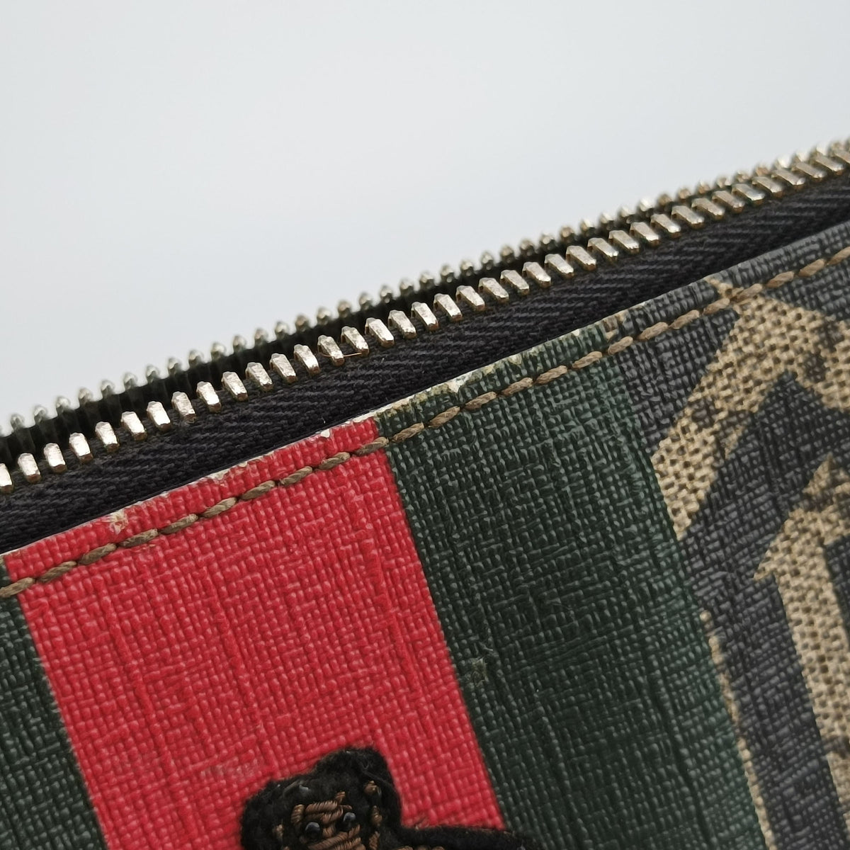 Pre-owned Gucci GG Caleido bee Web Multicolour PVC coated canvas 471466 shoulderbag | stylenewstar