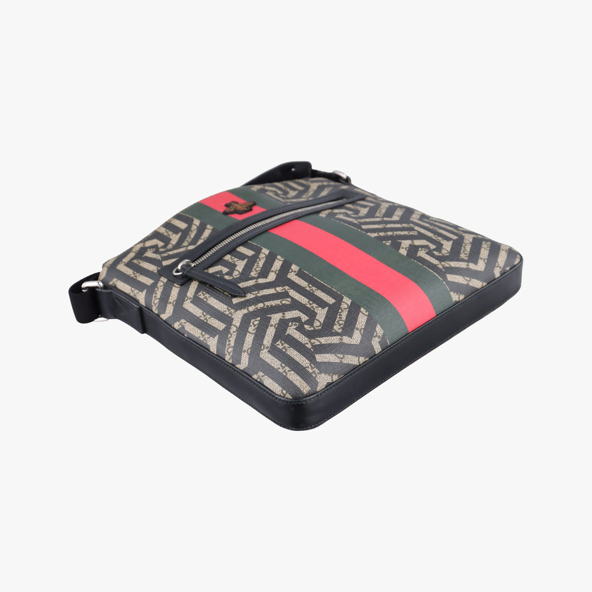 Pre-owned Gucci GG Caleido bee Web Multicolour PVC coated canvas 471466 shoulderbag | stylenewstar
