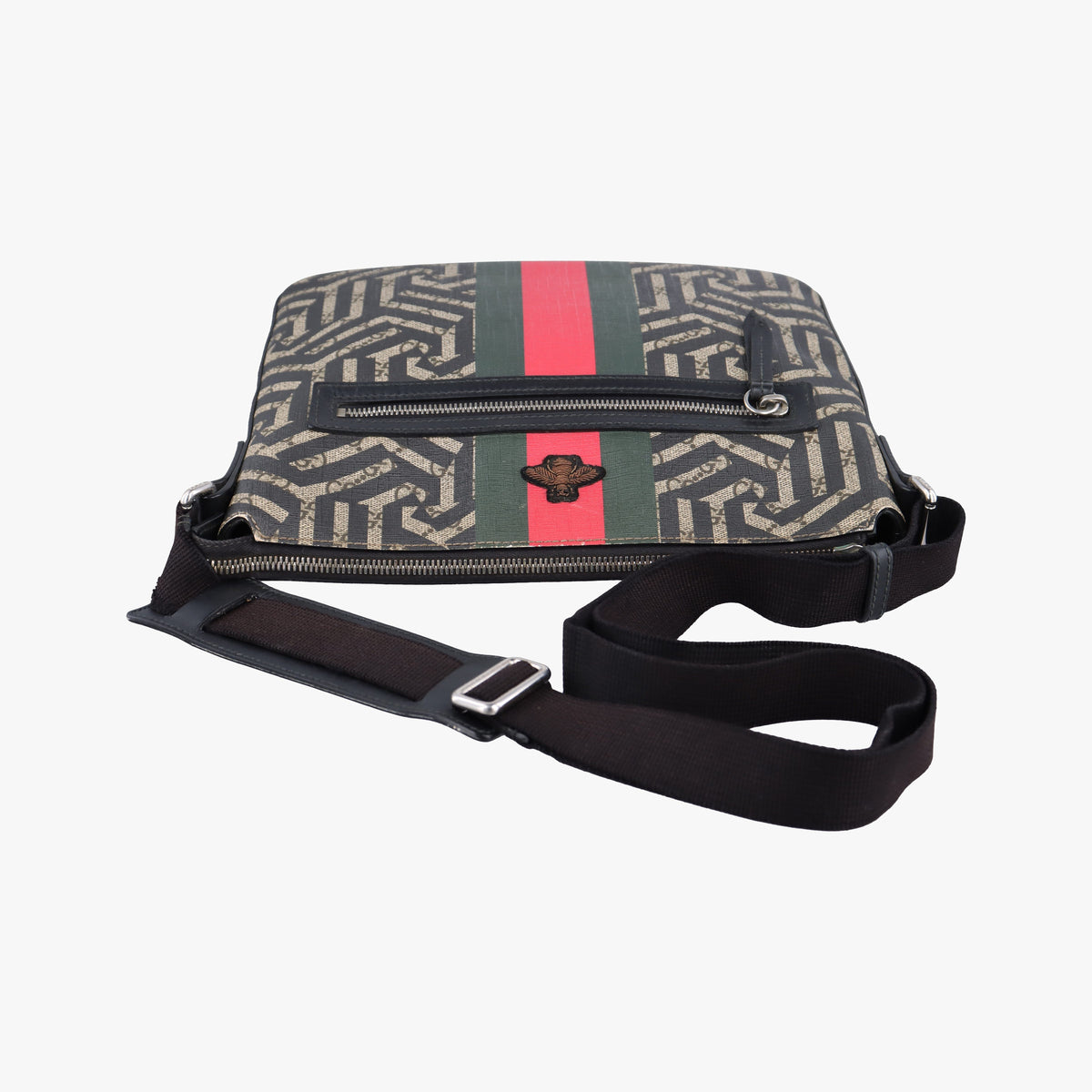 Pre-owned Gucci GG Caleido bee Web Multicolour PVC coated canvas 471466 shoulderbag | stylenewstar
