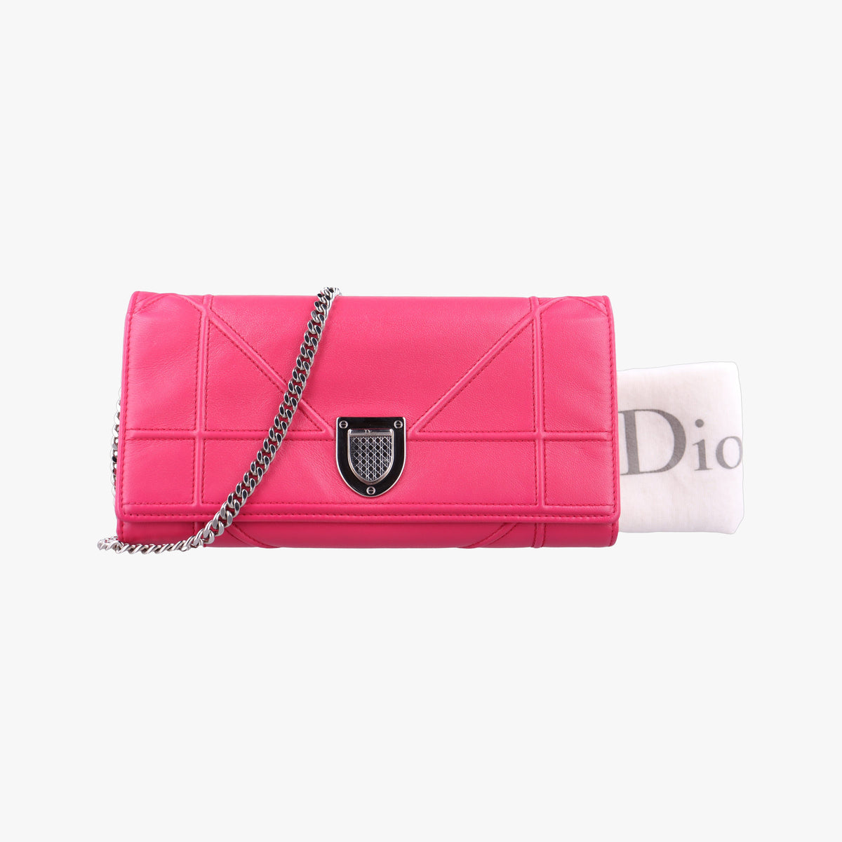 Pre-owned Christian Dior Diorama Pink Leather  shoulderbag | stylenewstar