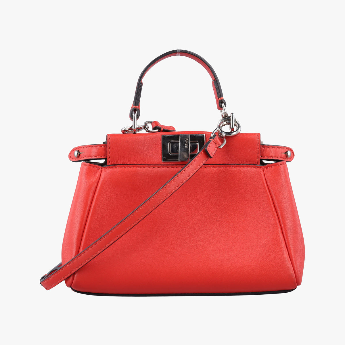 Pre-owned Fendi Micro Peekaboo Orange Leather 8M0355 shoulderbag | stylenewstar