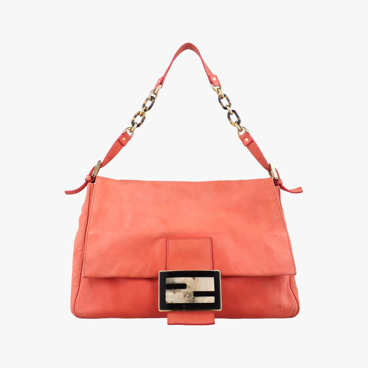 Vintage Fendi Mamma Baguette Orange Leather 8BR638 shoulderbag | stylenewstar