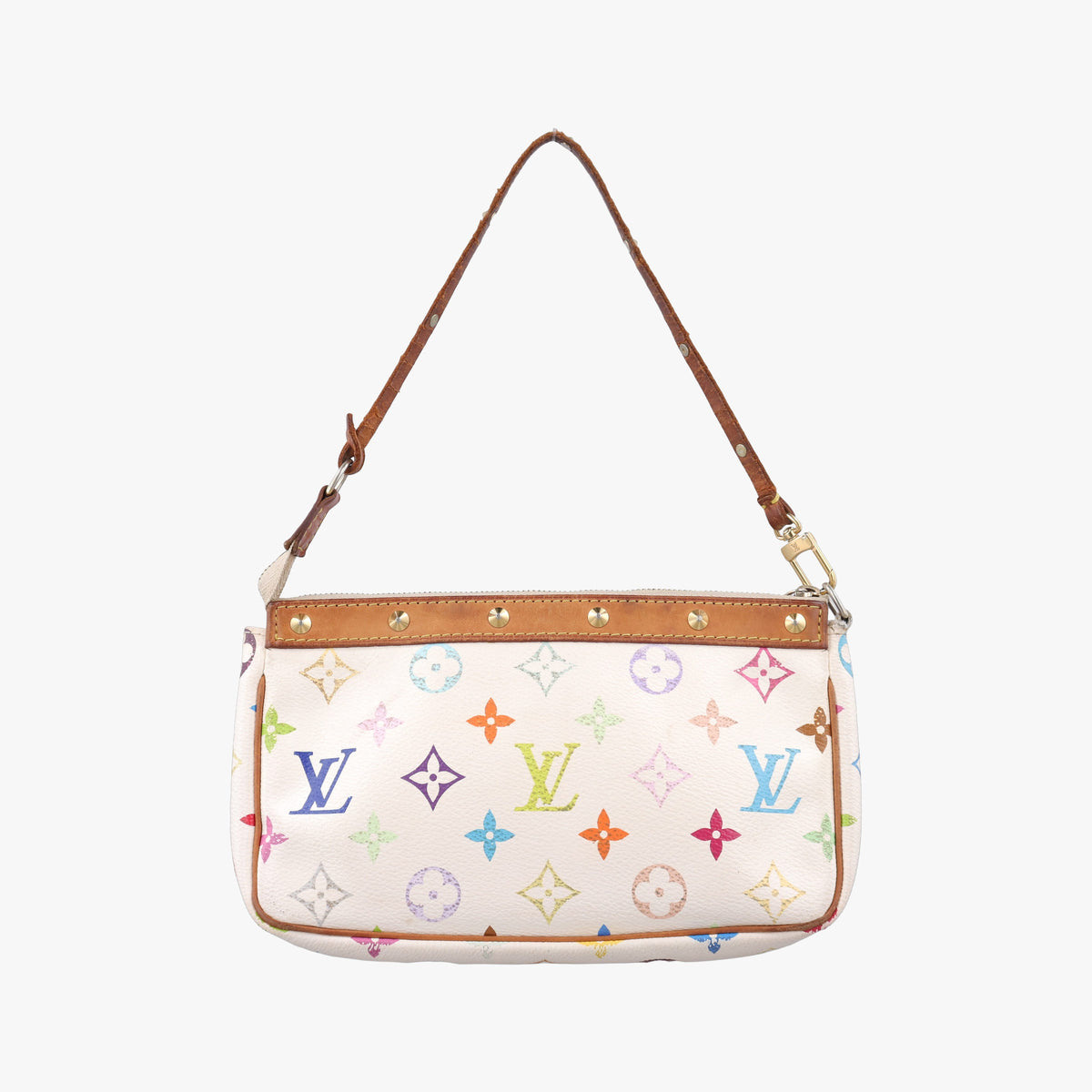 Vintage Louis Vuitton Pochette Accessoires white Monogram Multicolor M92649 shoulderbag | stylenewstar