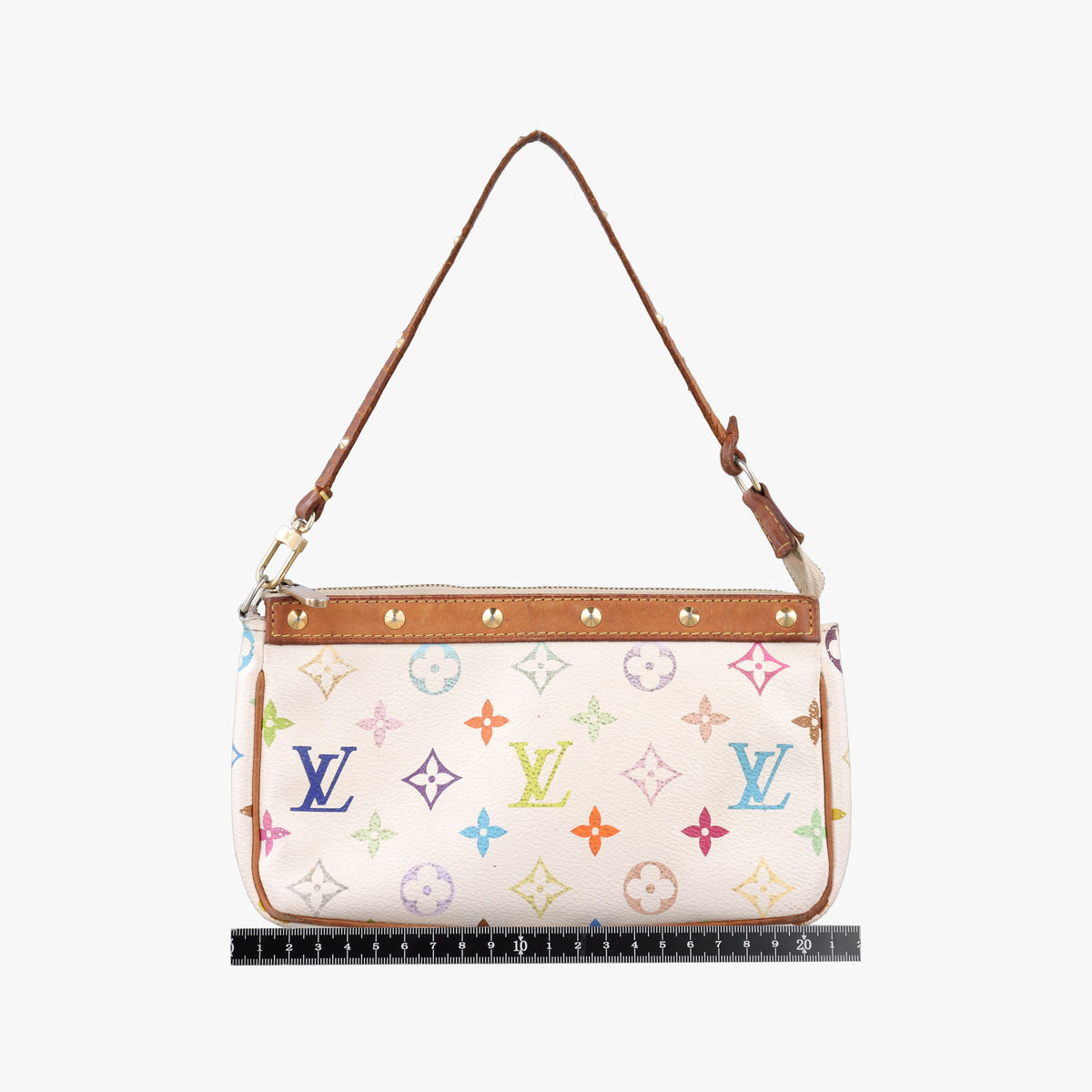 Vintage Louis Vuitton Pochette Accessoires white Monogram Multicolor M92649 shoulderbag | stylenewstar