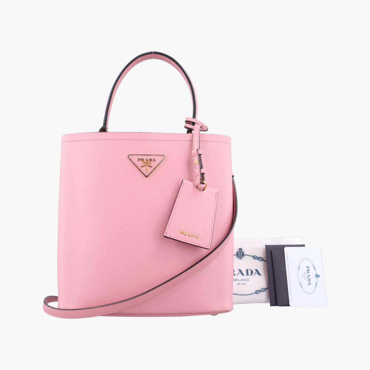 Pre-owned Prada Pannier Pink SAFFIANO Leather 1BA212 shoulderbag | stylenewstar
