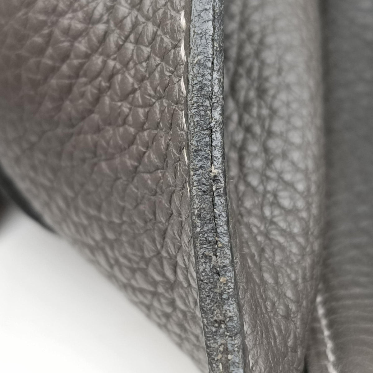 Secondhand Hermes STEVE BESACE Grey Taurillon Clemence 055080CK shoulderbag | stylenewstar