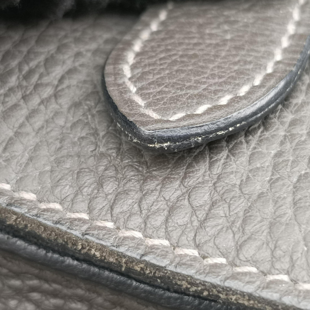 Pre-owned Hermes STEVE BESACE Grey Taurillon Clemence 055080CK shoulderbag | stylenewstar