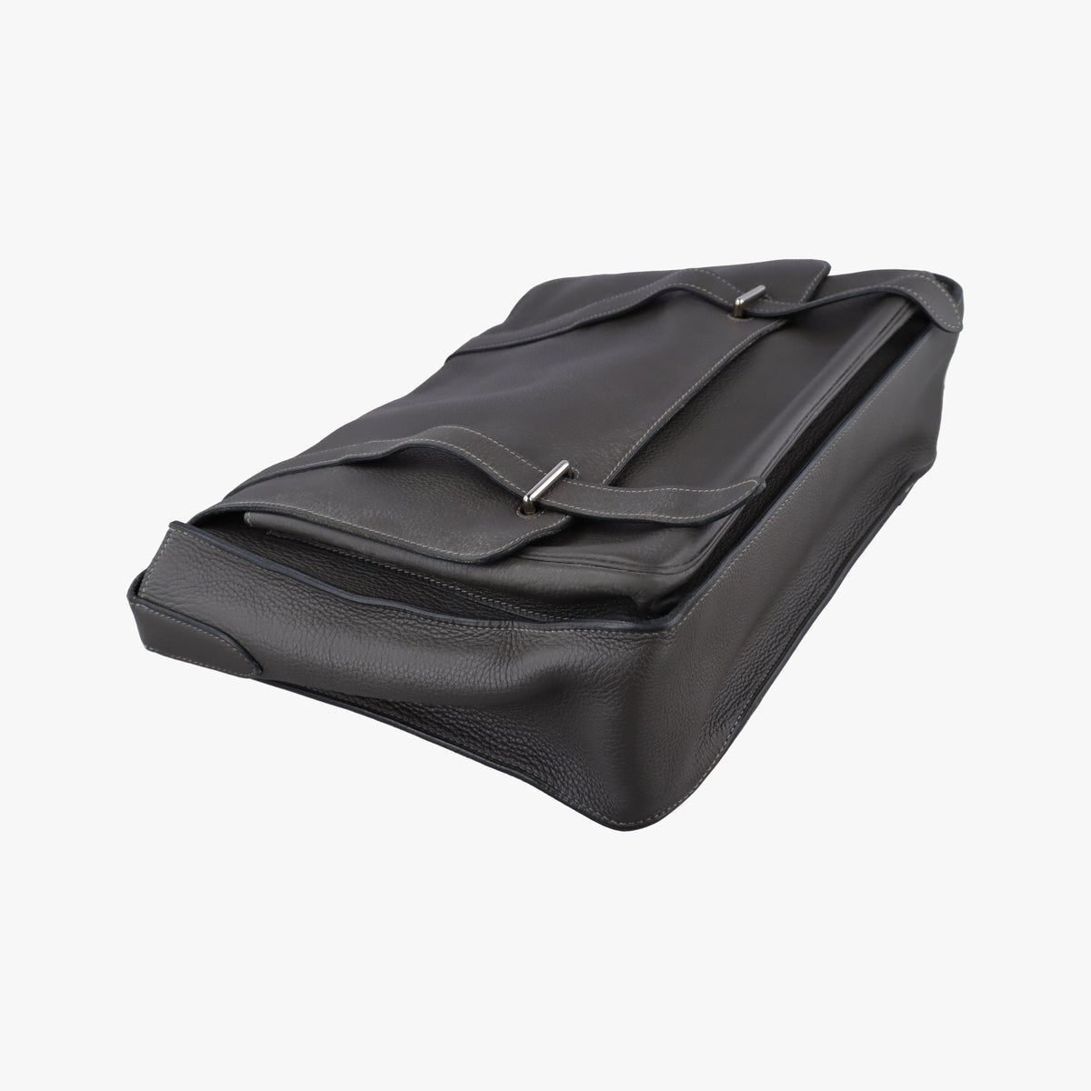 Pre-owned Hermes STEVE BESACE Grey Taurillon Clemence 055080CK shoulderbag | stylenewstar