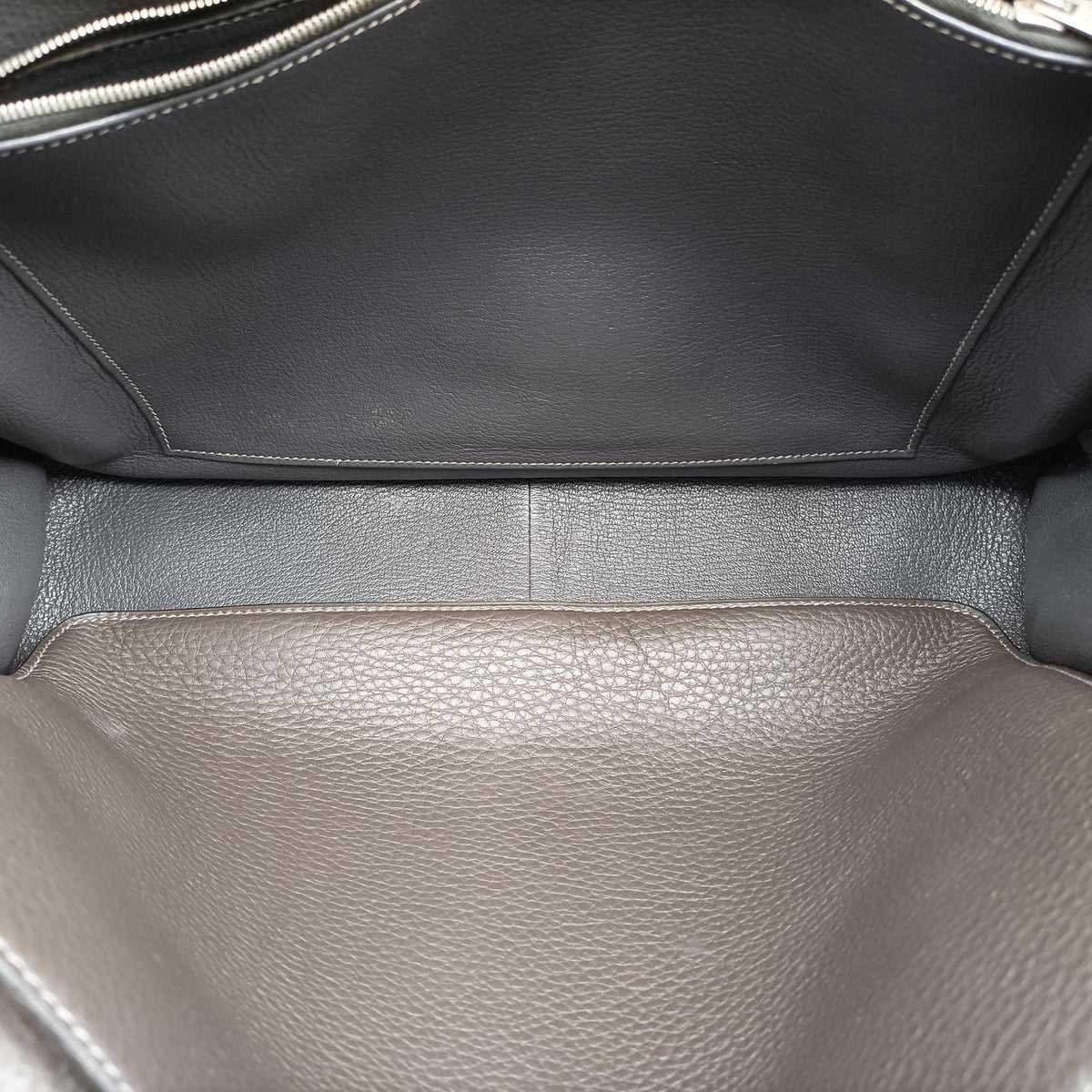 Secondhand Hermes STEVE BESACE Grey Taurillon Clemence 055080CK shoulderbag | stylenewstar