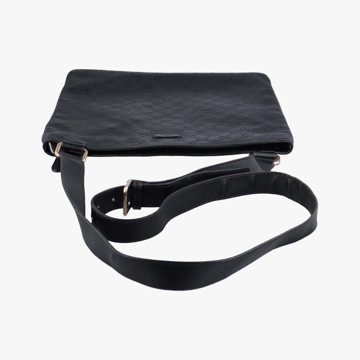 Pre-owned Gucci GG Imprime messenger Black Leather 201446 shoulderbag | stylenewstar
