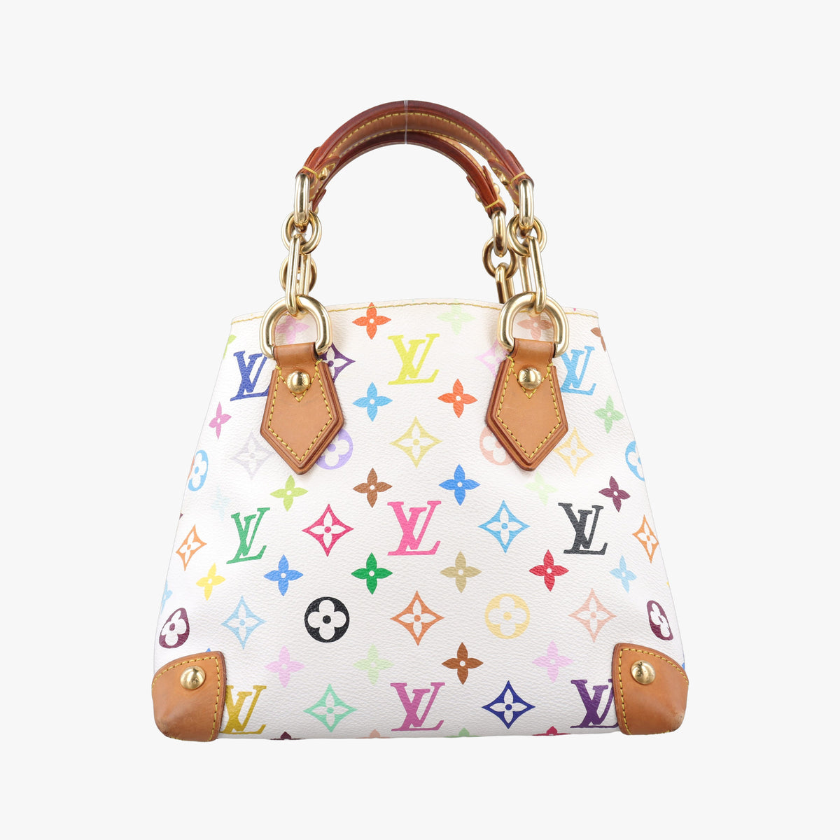 Pre-owned Louis Vuitton AUDRA white Monogram Multicolor M40047 handbag | stylenewstar