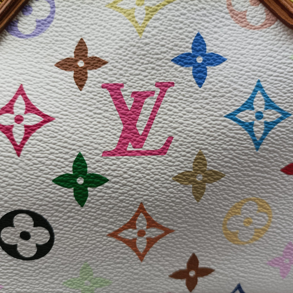 Pre-owned Louis Vuitton AUDRA white Monogram Multicolor M40047 handbag | stylenewstar