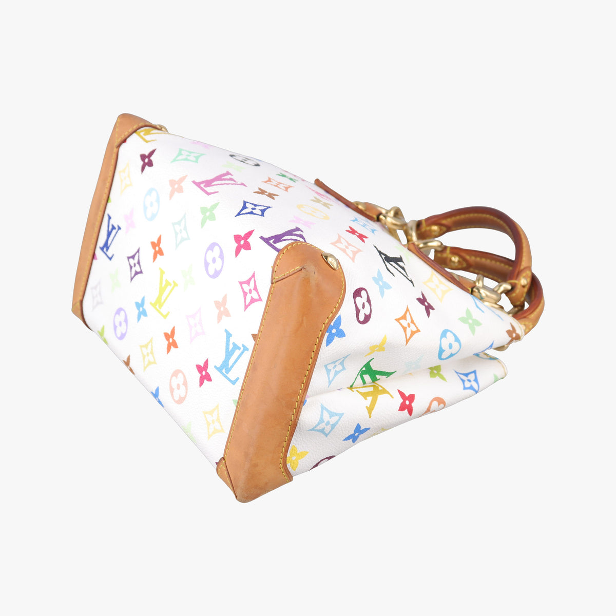 Pre-owned Louis Vuitton AUDRA white Monogram Multicolor M40047 handbag | stylenewstar