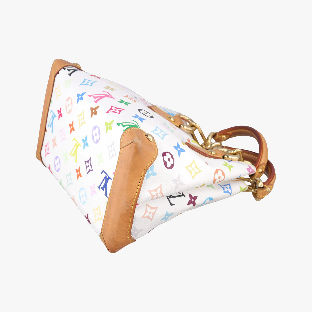 Pre-owned Louis Vuitton AUDRA white Monogram Multicolor M40047 handbag | stylenewstar