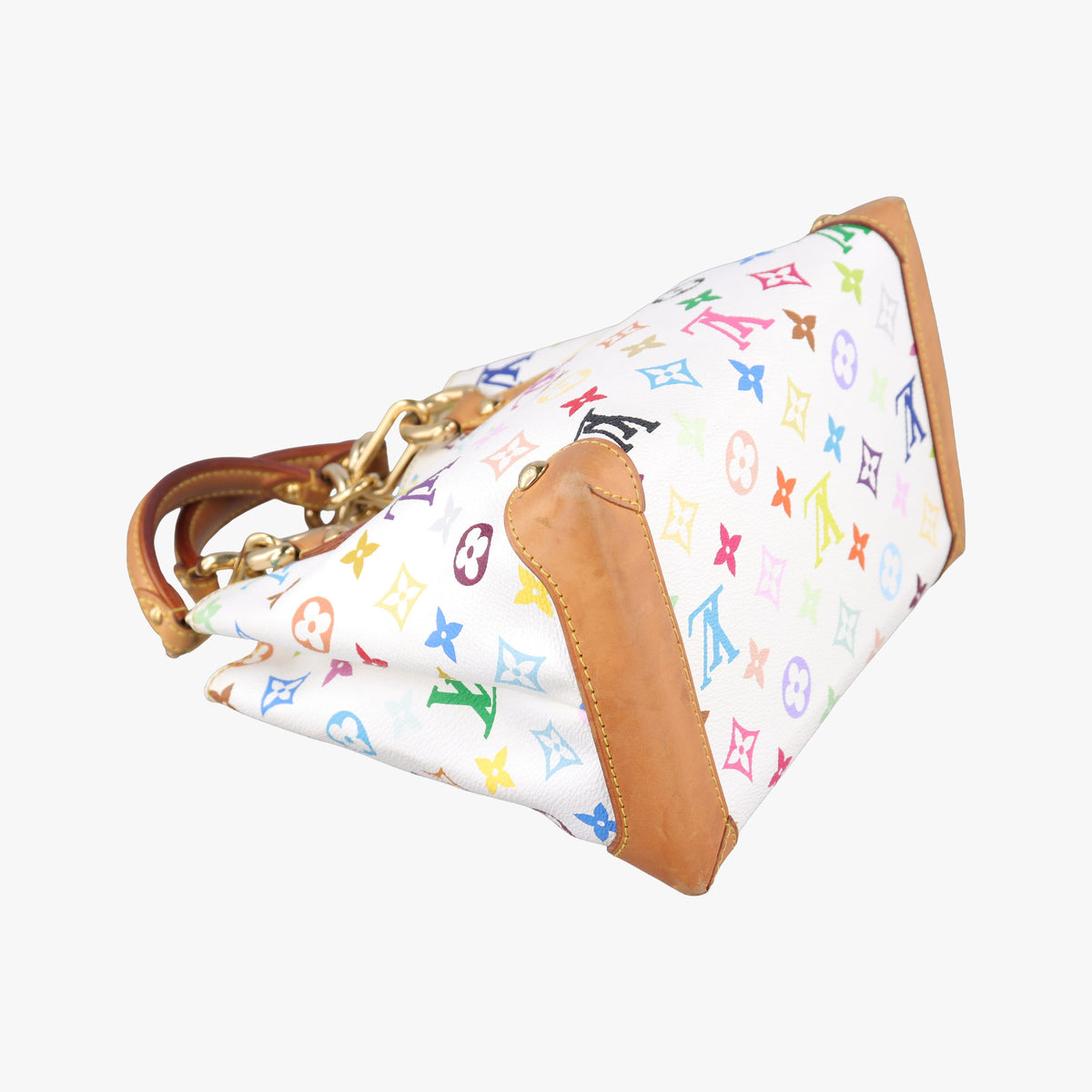 Pre-owned Louis Vuitton AUDRA white Monogram Multicolor M40047 handbag | stylenewstar