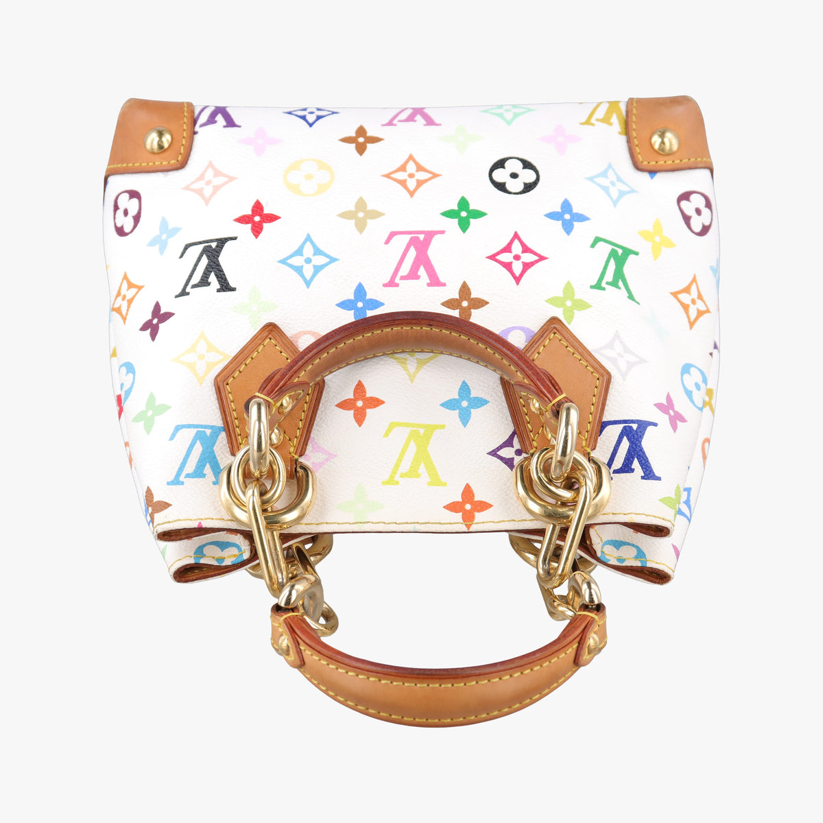 Pre-owned Louis Vuitton AUDRA white Monogram Multicolor M40047 handbag | stylenewstar