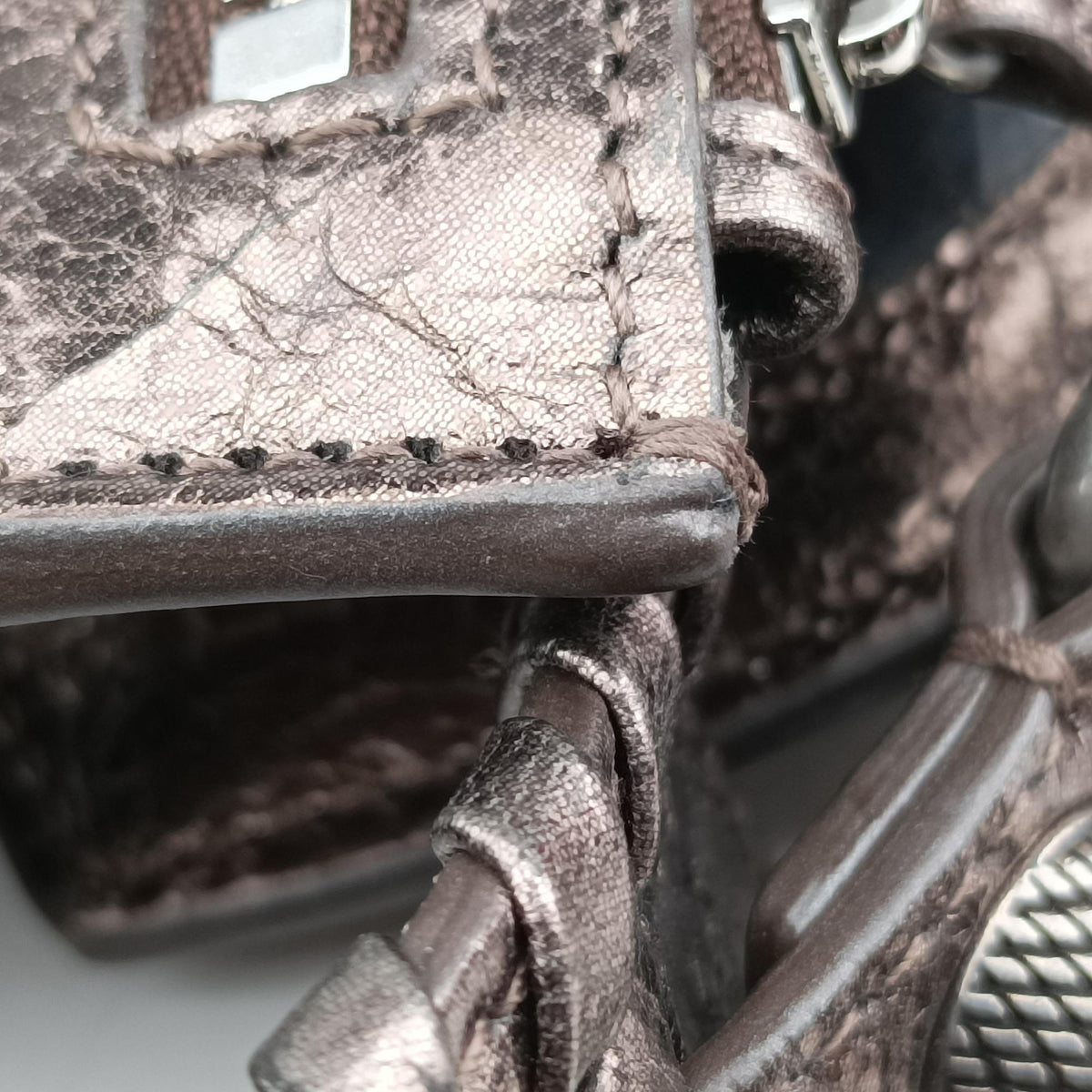Vintage Balenciaga Le Cagole Silver lambskin  shoulderbag | stylenewstar