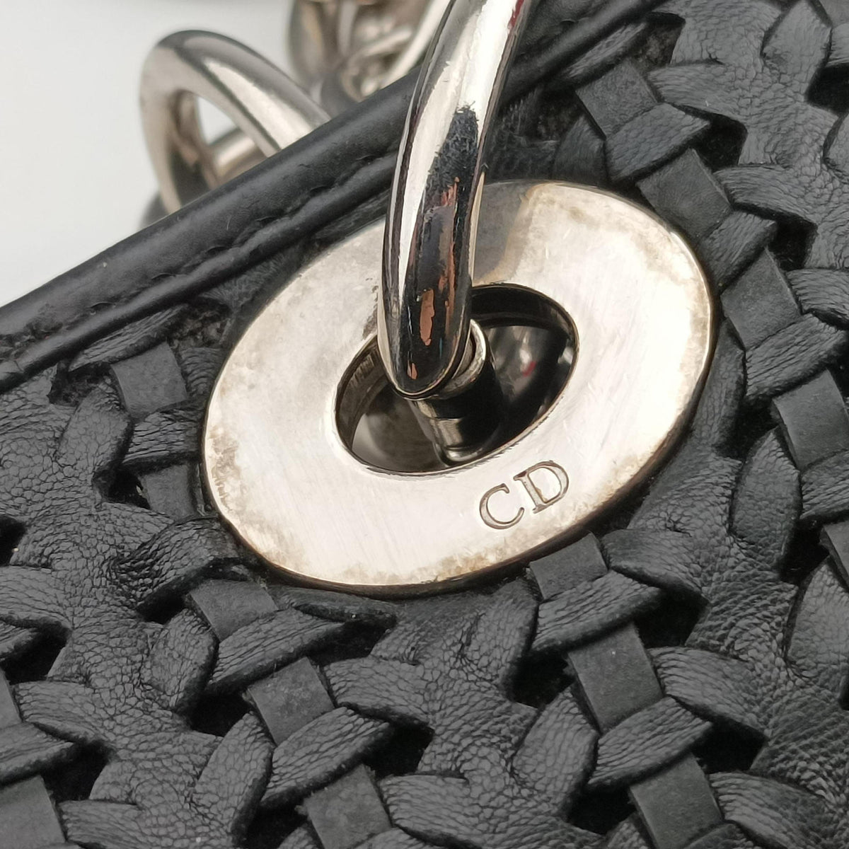Pre-owned Christian Dior Soft Lady Dior Intrecciato Tote Black lambskin  shoulderbag | stylenewstar