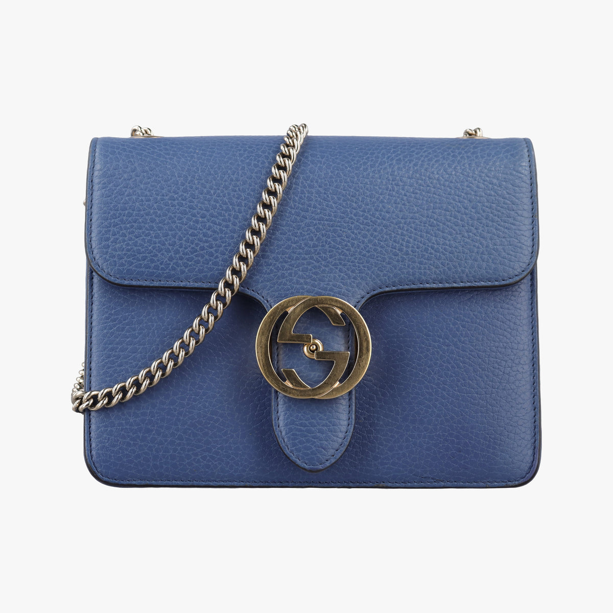 Pre-owned Gucci Interlocking G Blue Leather 510304 shoulderbag | stylenewstar