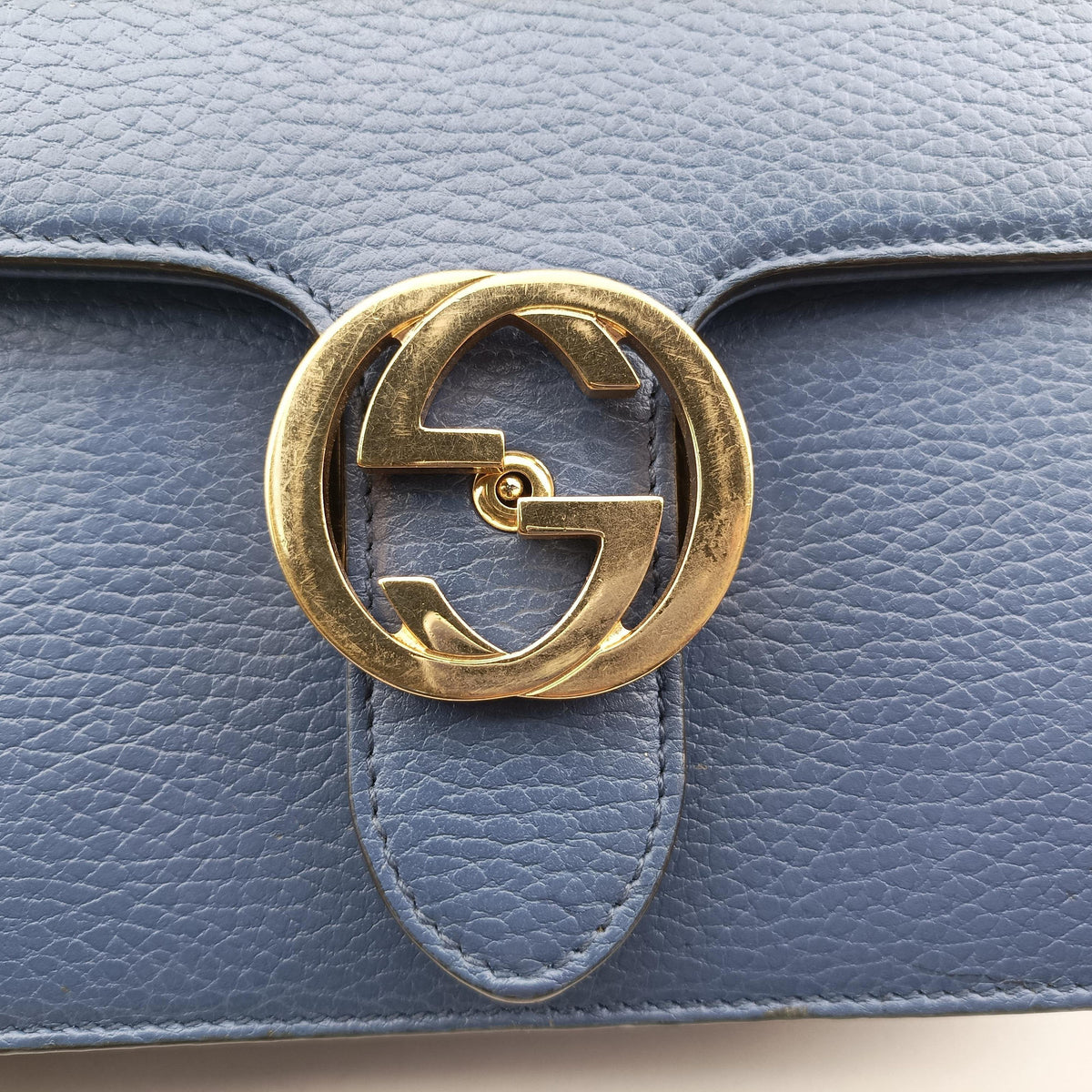Pre-owned Gucci Interlocking G Blue Leather 510304 shoulderbag | stylenewstar