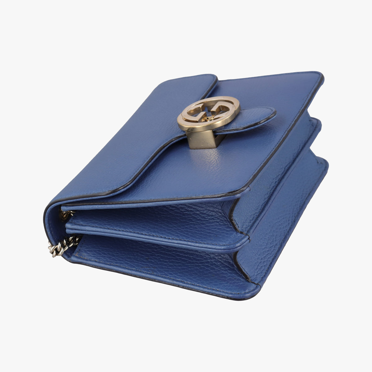 Pre-owned Gucci Interlocking G Blue Leather 510304 shoulderbag | stylenewstar