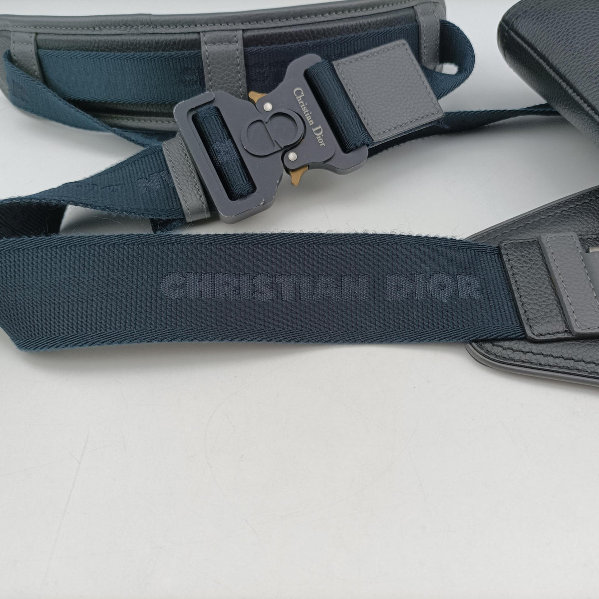 Pre-owned Christian Dior Saddle Black × Gray Nylon x Leather  bum bag/waist bag | stylenewstar