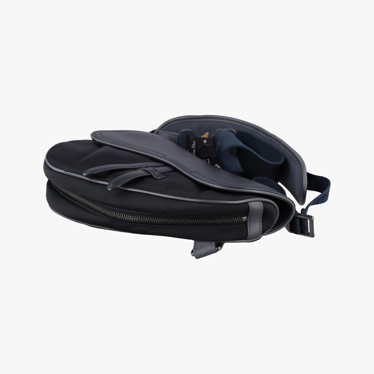 Pre-owned Christian Dior Saddle Black × Gray Nylon x Leather  bum bag/waist bag | stylenewstar