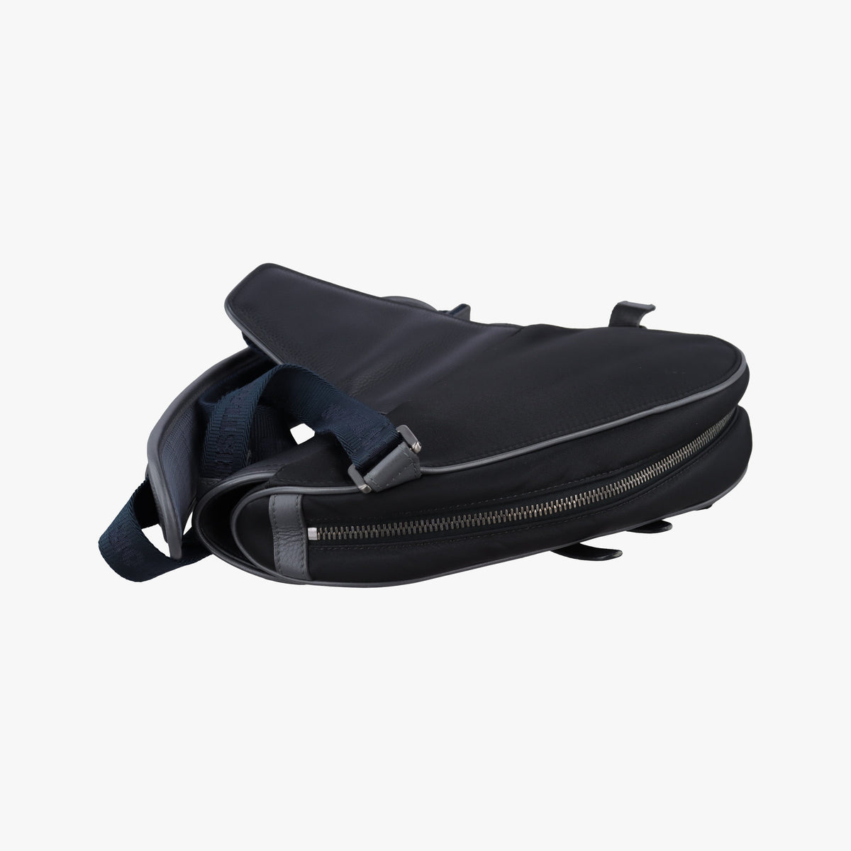 Pre-owned Christian Dior Saddle Black × Gray Nylon x Leather  bum bag/waist bag | stylenewstar
