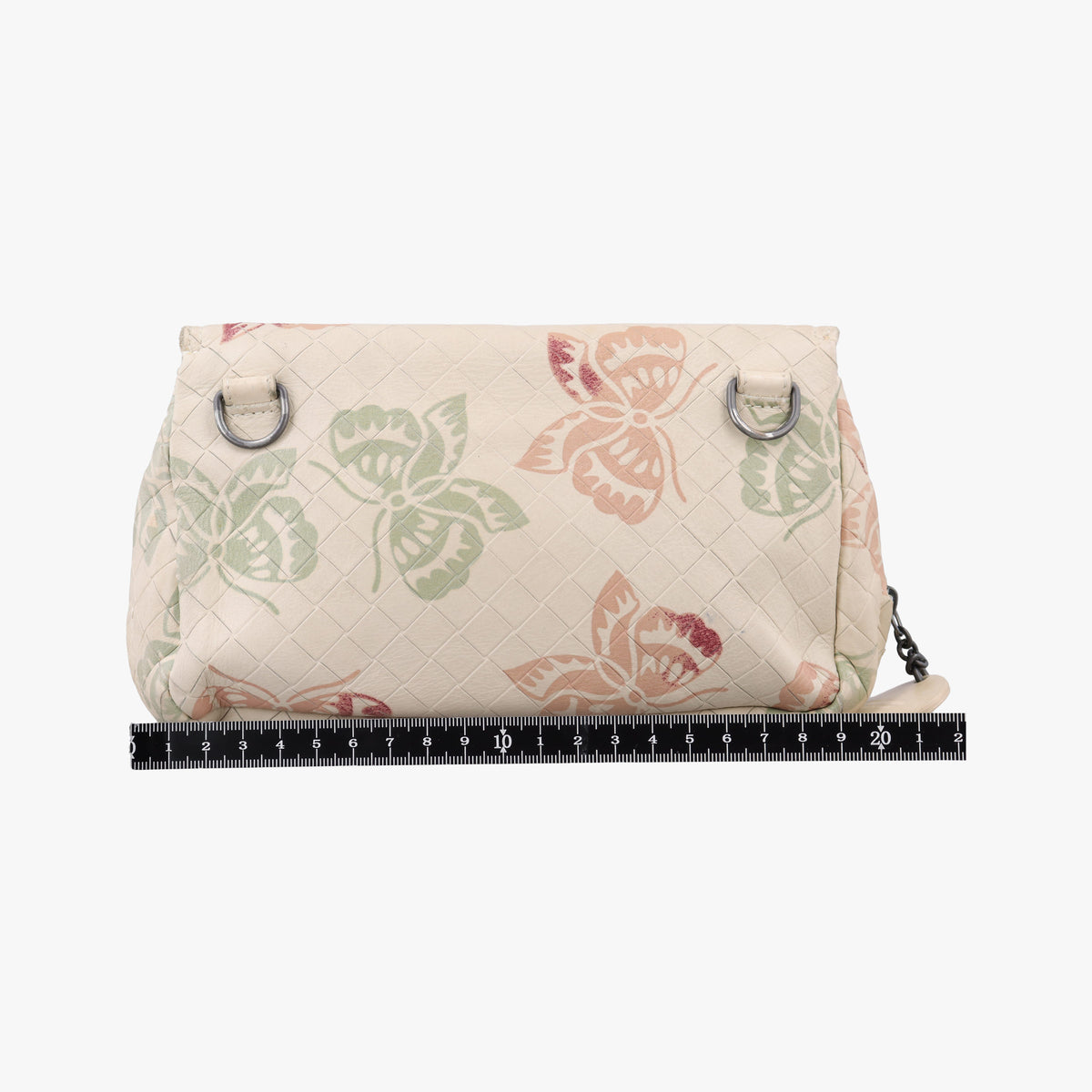 Pre-owned Bottega Veneta Intrecciato butterfly White x Multicolour lambskin  shoulderbag | stylenewstar
