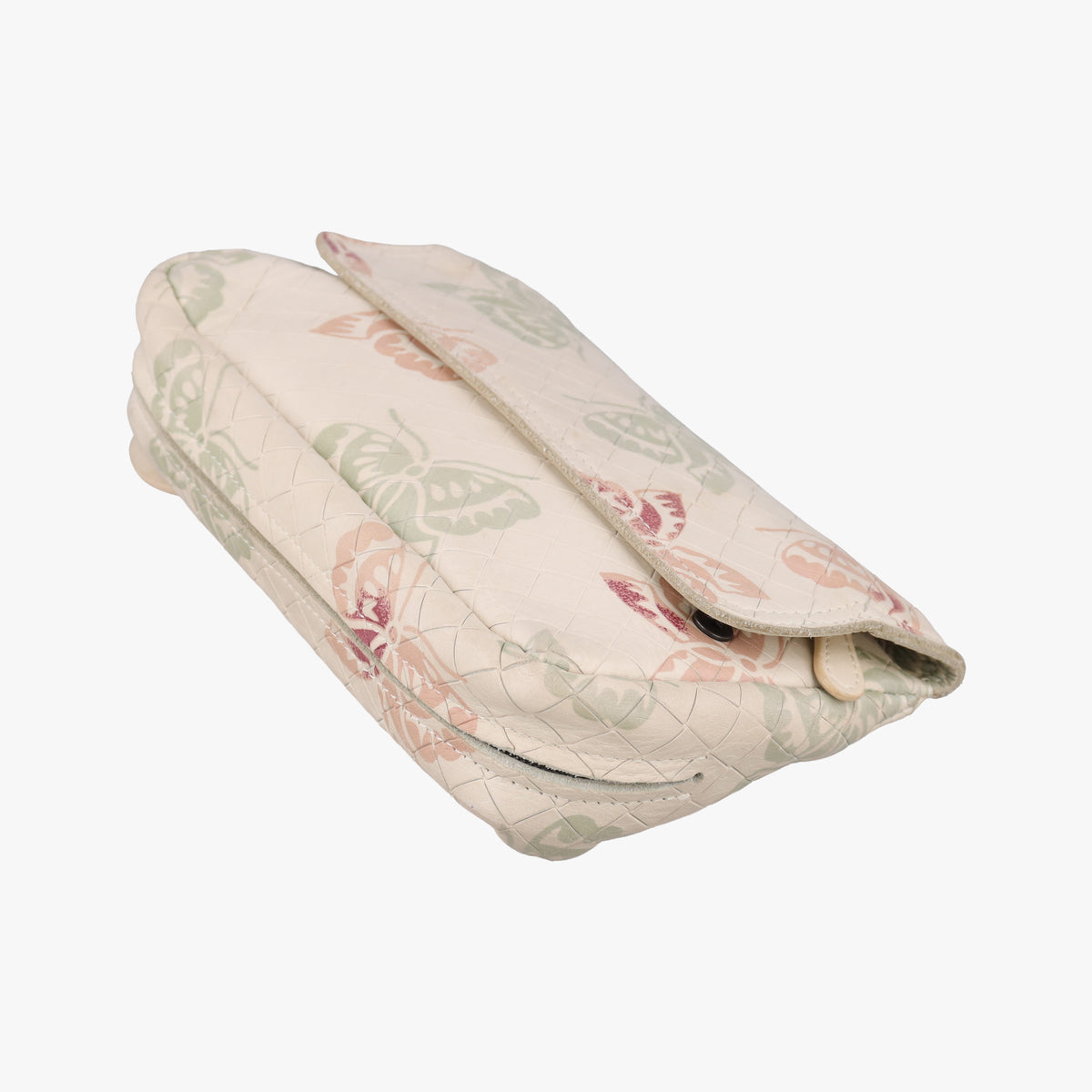 Pre-owned Bottega Veneta Intrecciato butterfly White x Multicolour lambskin  shoulderbag | stylenewstar