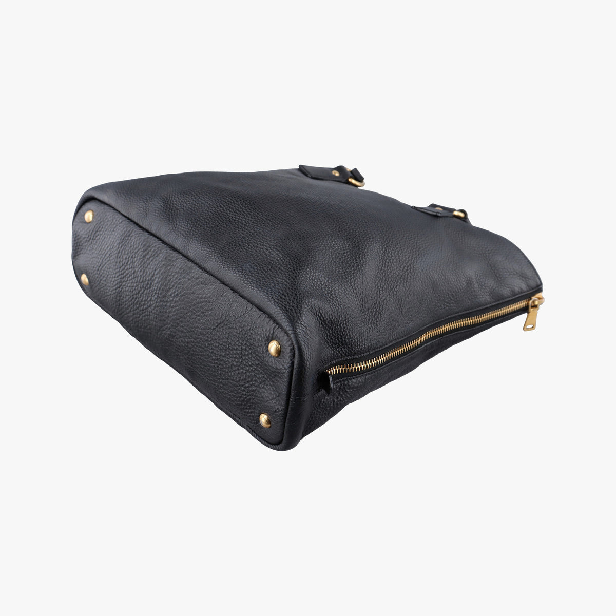 Secondhand Prada Vitello Daino Zippy Shopping Black leather BR4372 handbag | stylenewstar
