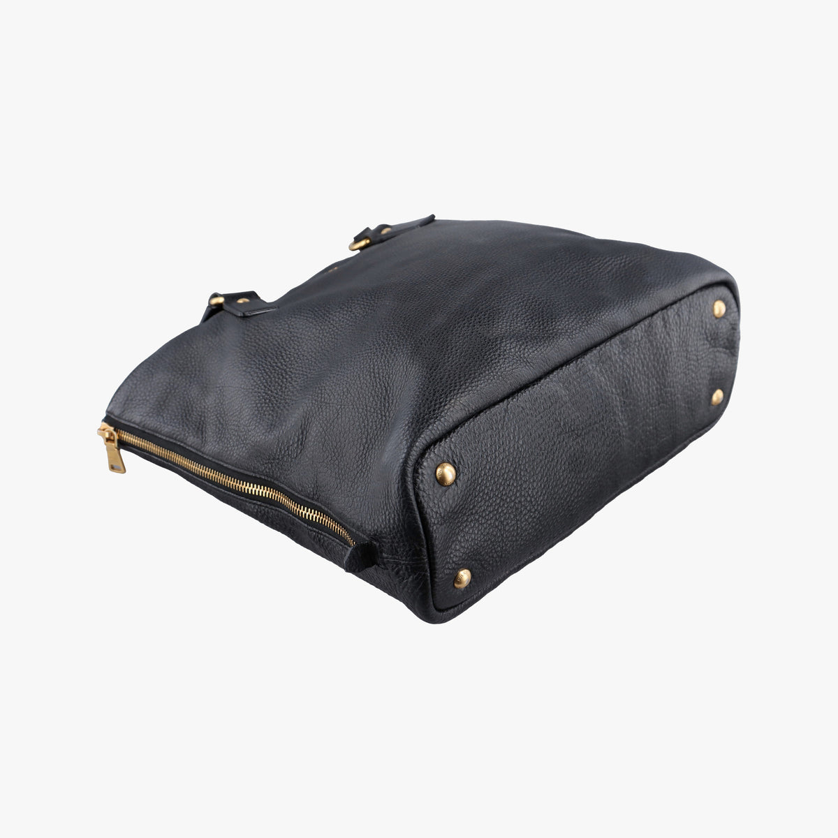 Secondhand Prada Vitello Daino Zippy Shopping Black leather BR4372 handbag | stylenewstar