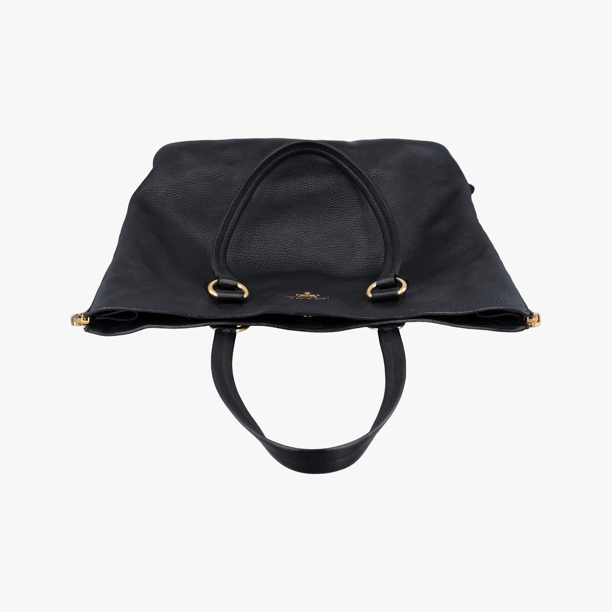 Pre-owned Prada Vitello Daino Zippy Shopping Black leather BR4372 handbag | stylenewstar
