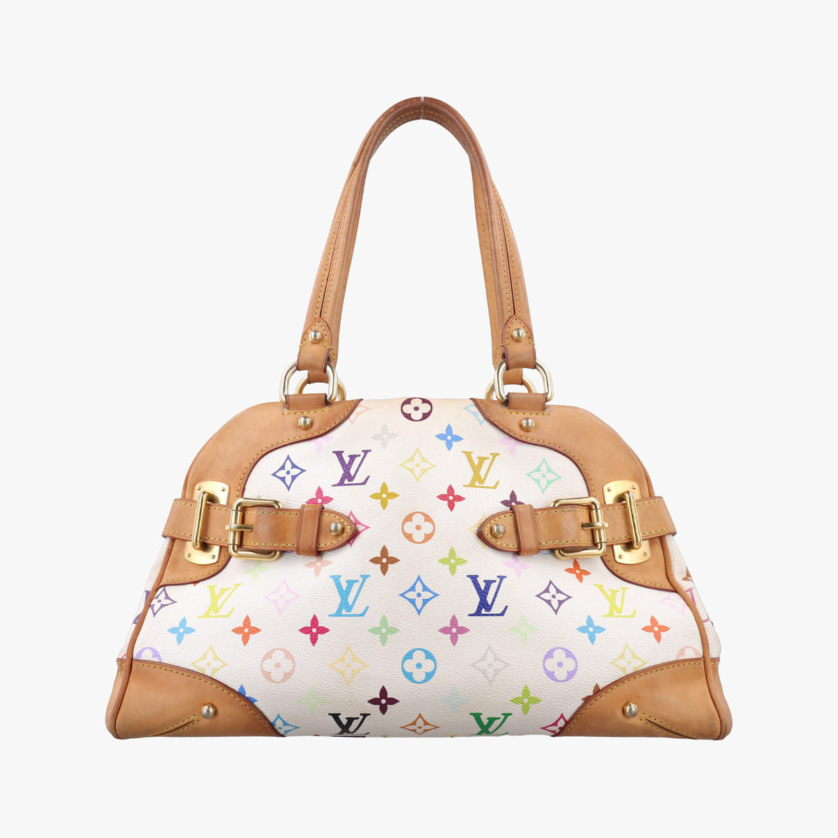 Pre-owned Louis Vuitton CLAUDIA white Monogram Multicolor M40193 handbag | stylenewstar