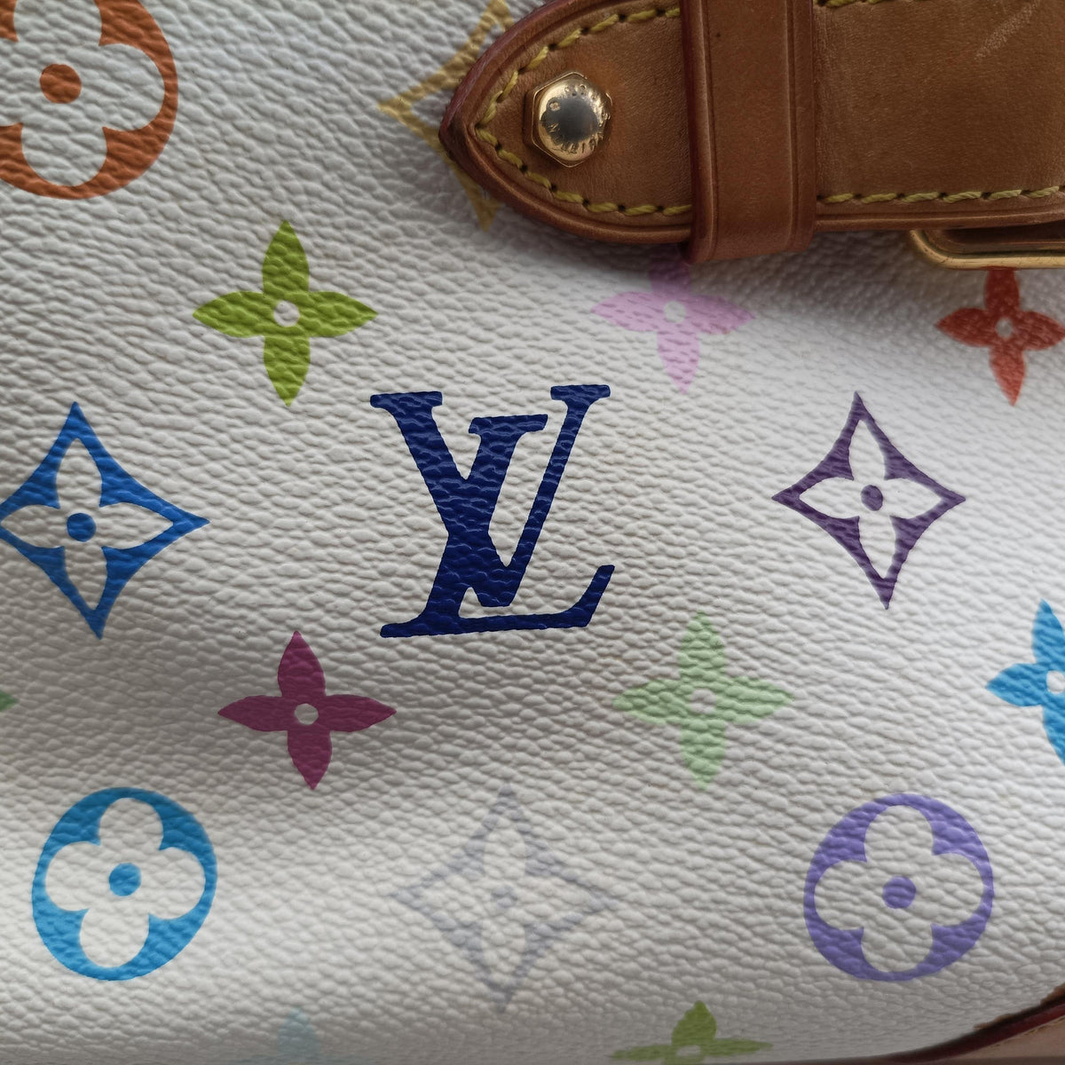 Pre-owned Louis Vuitton CLAUDIA white Monogram Multicolor M40193 handbag | stylenewstar